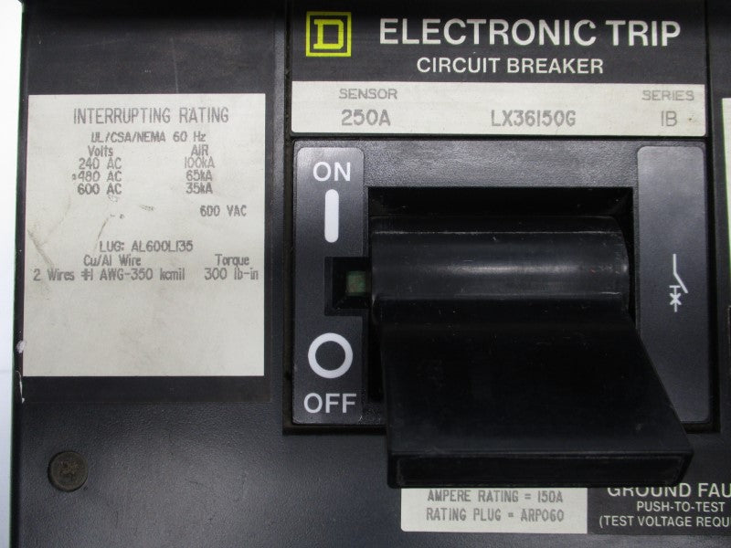 SQUARE D LX36150G SER. IB 600VAC 150A NSNP