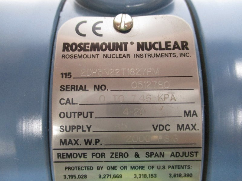 ROSEMOUNT 1152DP3N22T1827PM 45VDC 2000PSI NSNP