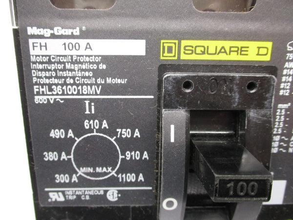 SQUARE D FHL3610018MV 600V 100A NSMP