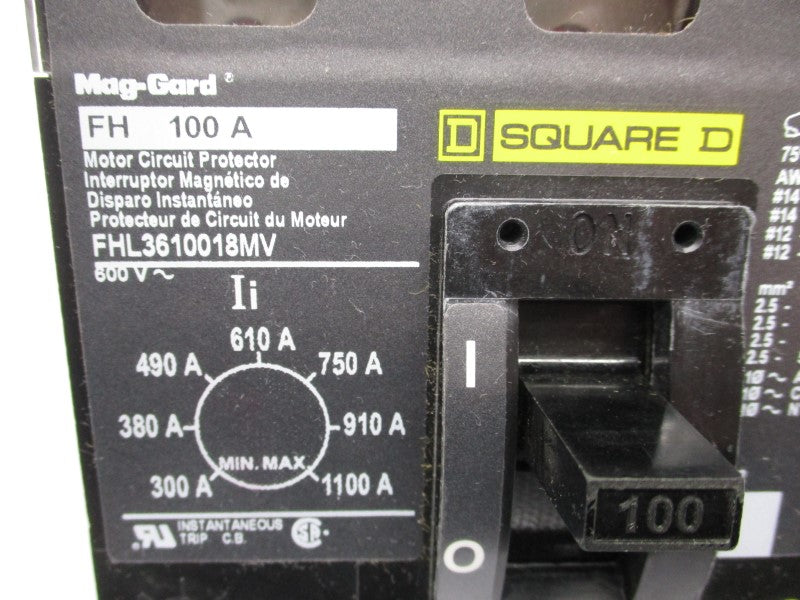 SQUARE D FHL3610018MV 600V 100A NSMP