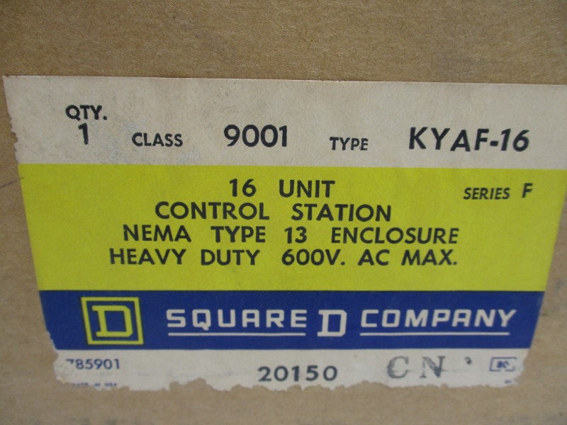 SQUARE D 9001KYAF-16 SER. F 600VAC NSMP