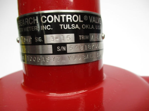 RESEARCH CONTROL VALVE 1005ASY3LY00BALN3L 20-87PSI NSNP