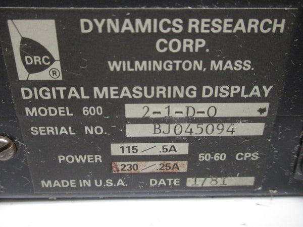 HACH 6002-1-D-O 115/230V 0.25/0.50A (AS IS) UNMP