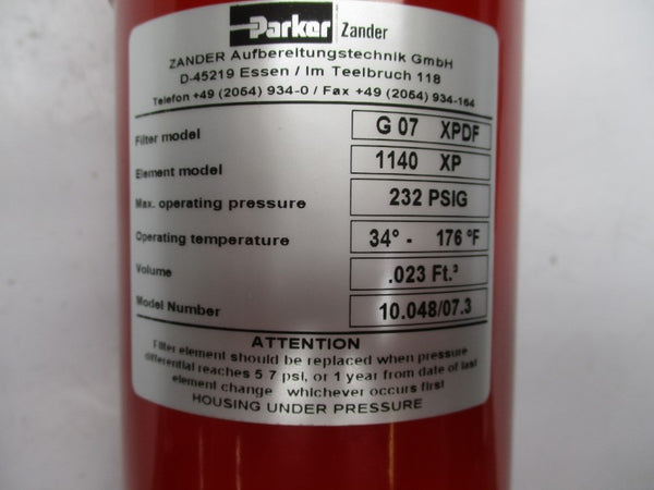PARKER G7XPD-N 101020110071 232PSI NSMP