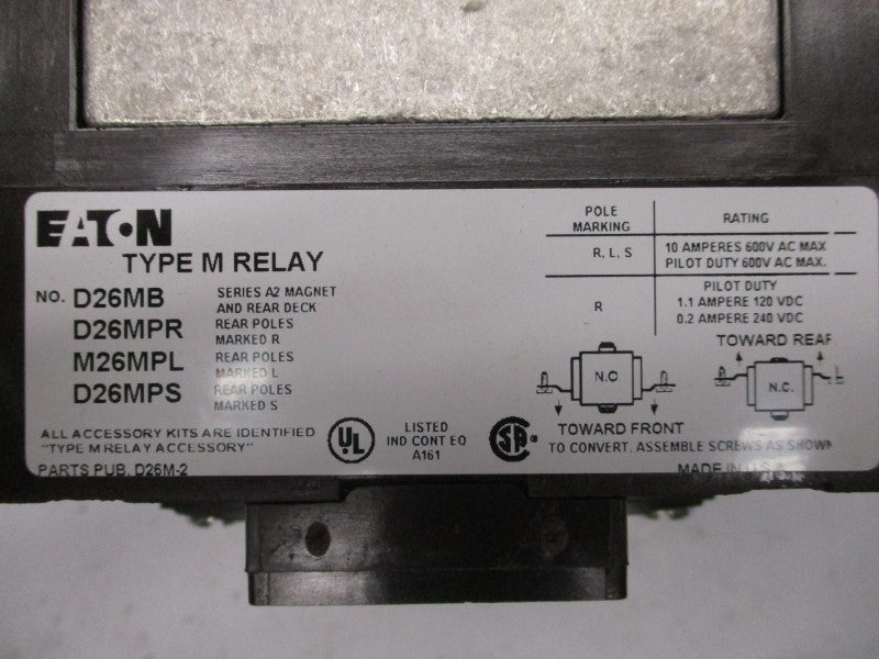 EATON D26MR20A 120VAC 10A NSMP