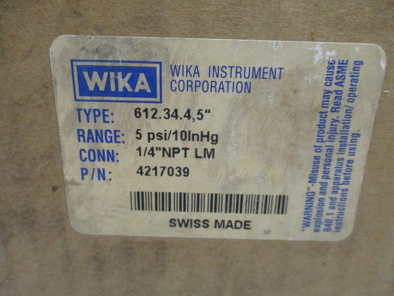 WIKA 4217039 5-10PSI 1/4" NSMP