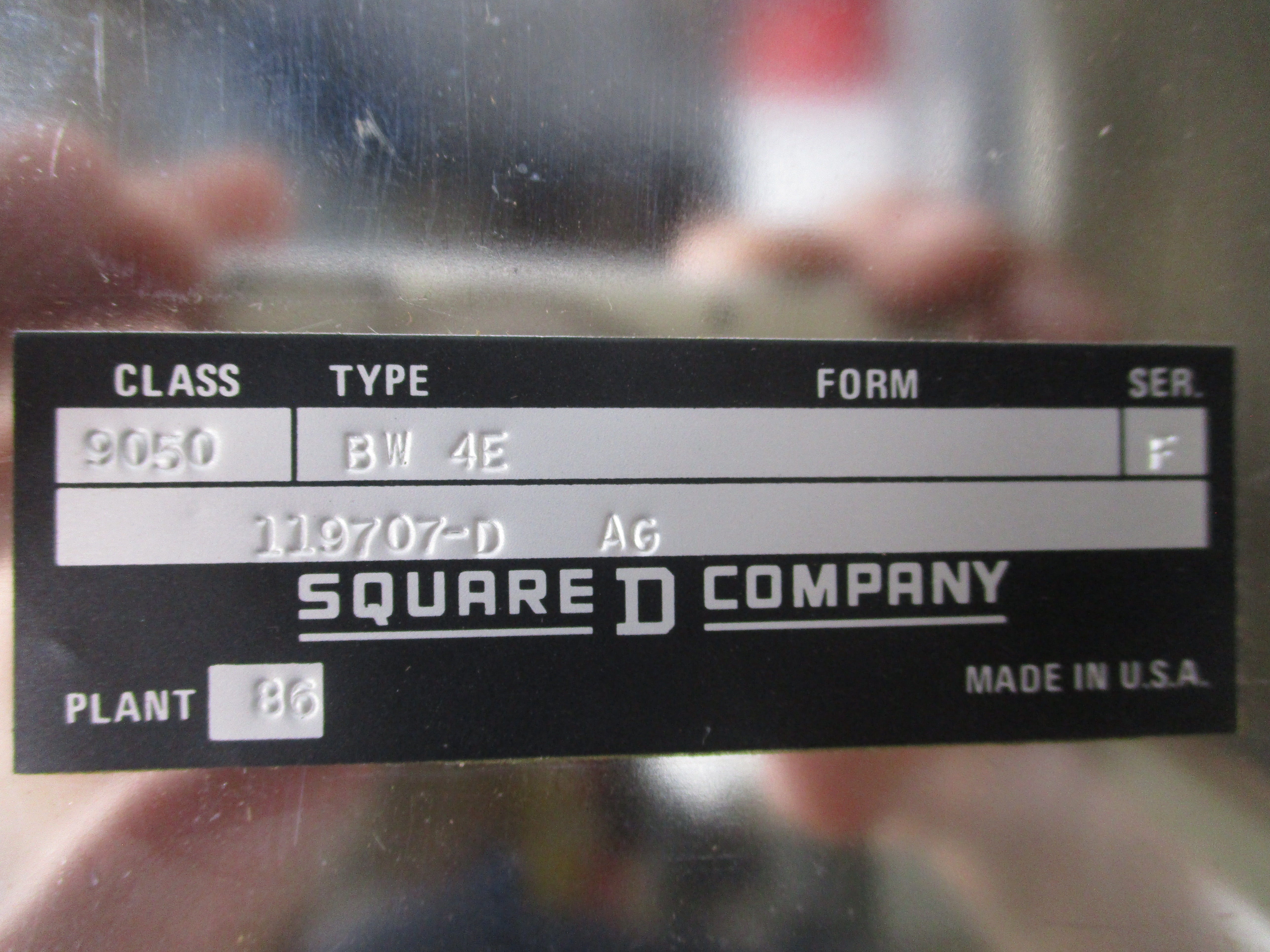 SQUARE D 9050BW4E SER. F 110-120V NSNP