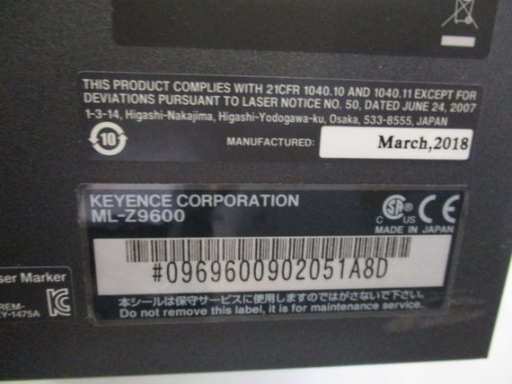 KEYENCE ML-Z9600 ML-Z9610 100-240VAC NSMP