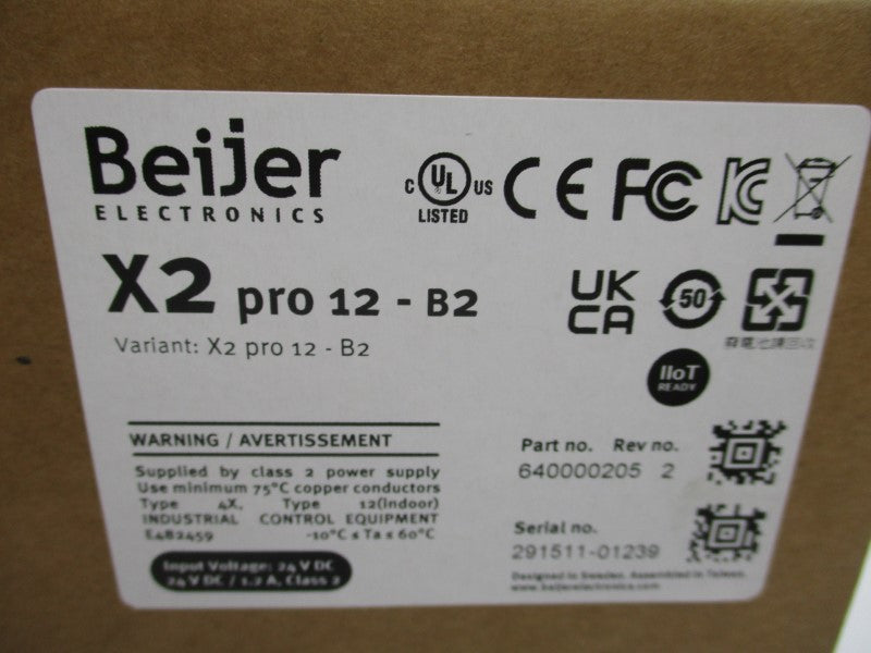 BEIJER 640000205 X2PRO12-B2 REV. 2 24VDC 1.2A NSFS