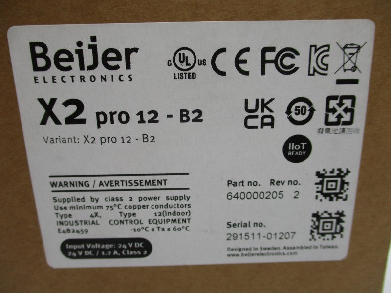 BEIJER 640000205 X2PRO12-B2 REV. 2 24VDC 1.2A (AS PICTURED) NSMP