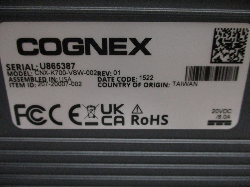COGNEX COG-IPC5-WB-000B REV. 01 20VDC 8A NSMP