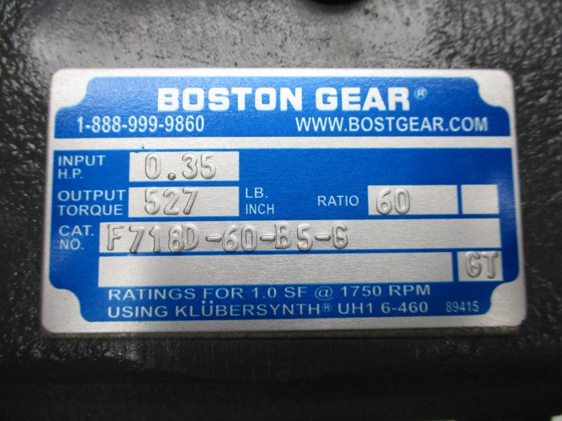 BOSTON GEAR F718D-60-B5-G NSMP