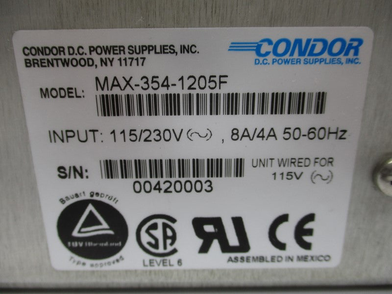 CONDOR MAX-354-1205F 115/230V 8/4A NSNP