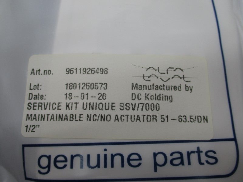 ALFA LAVAL 9611926498 SSV/7000 1/2" NSMP