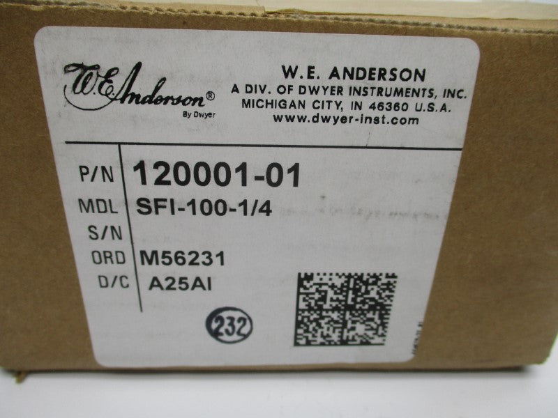W. E. ANDERSON SFI-100-1/4 120001-01 NSFS