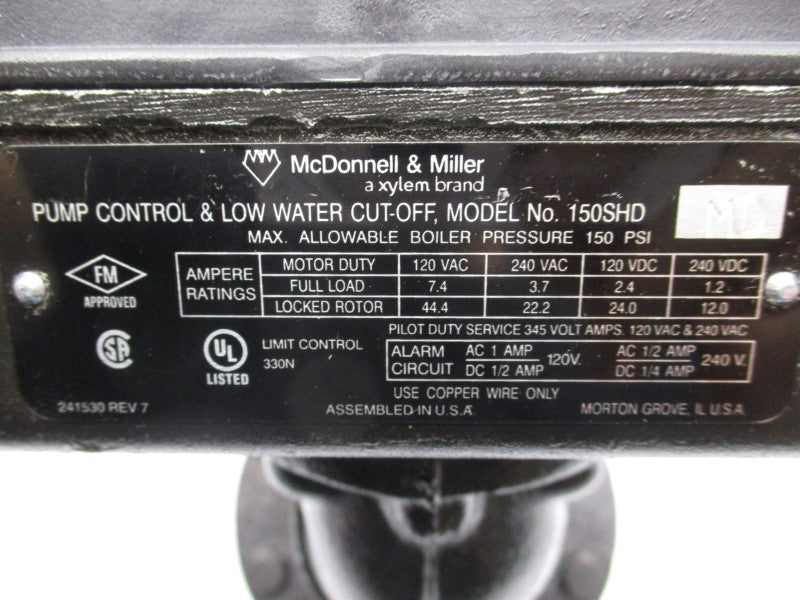 MCDONNEL&MILLER 150S-MD 240VDC 44.4A 150PSI NSMP