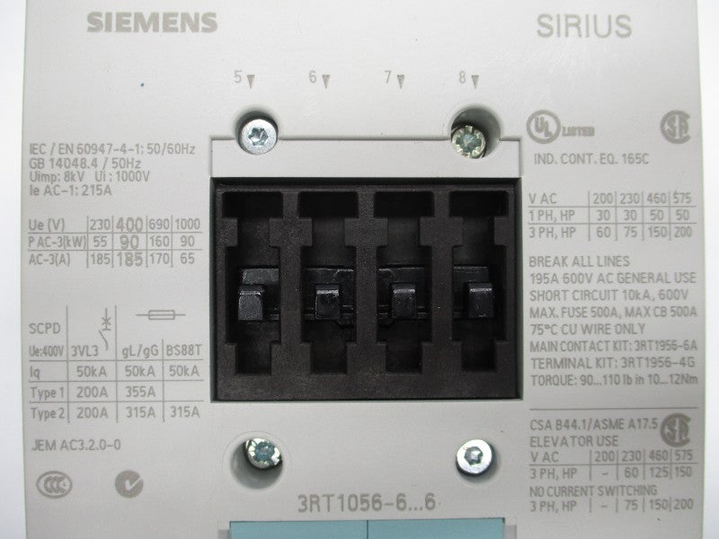 SIEMENS 3RT1056-6AR36 440-480V 215A NSNP