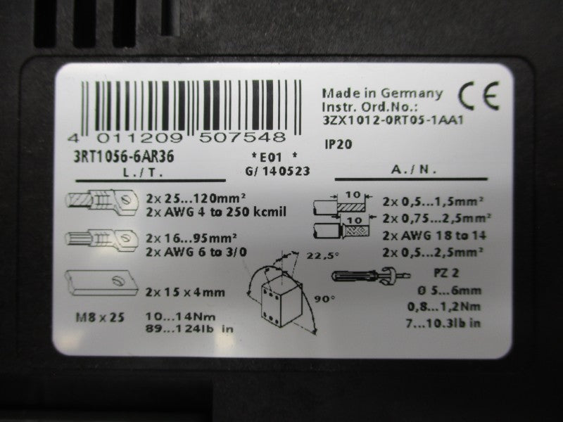 SIEMENS 3RT1056-6AR36 440-480V 215A NSNP