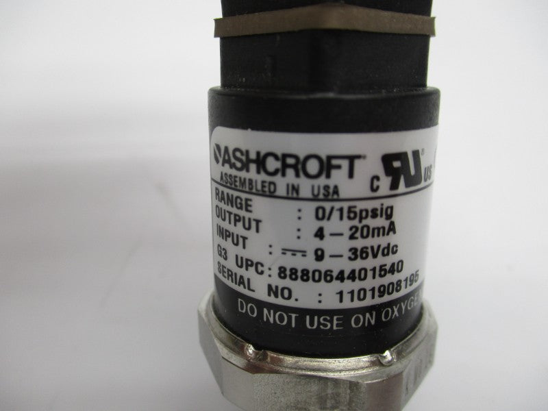 ASHCROFT G37M0242N115#G 9-36VDC 0/15PSI NSMP