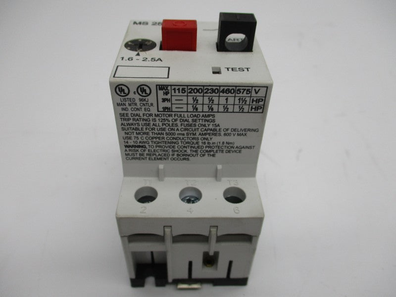 AUTOMATION DIRECT MS25-250 690V 1.6-2.5A NSMP