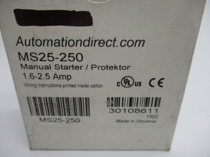 AUTOMATION DIRECT MS25-250 690V 1.6-2.5A NSMP