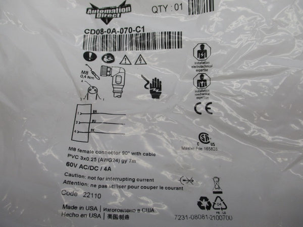 AUTOMATION DIRECT CD08-0A-070-C1 60VAC/DC 4A NSMP