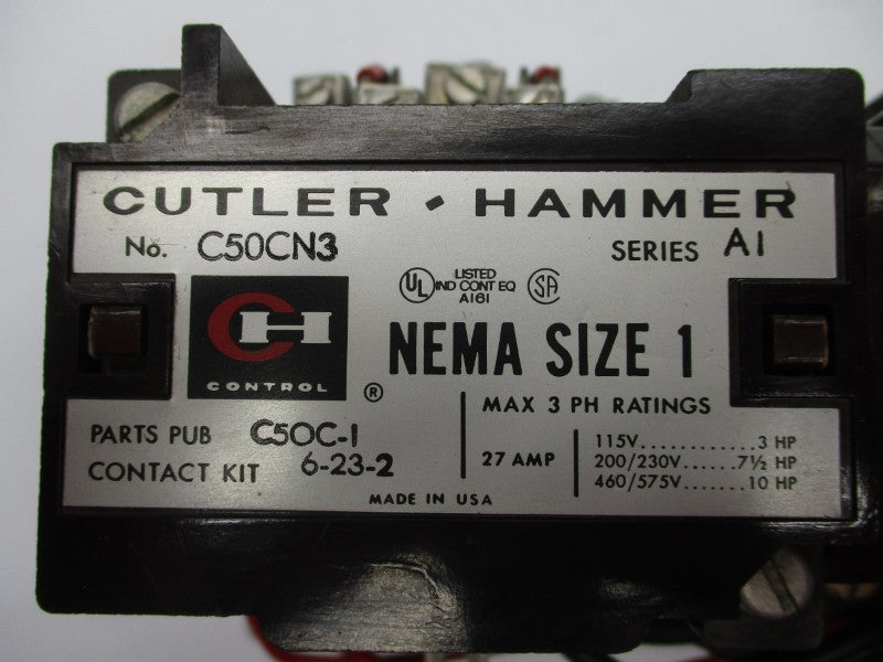 CUTLER HAMMER C50CN3 SER. A1 110-120V 27A UNMP