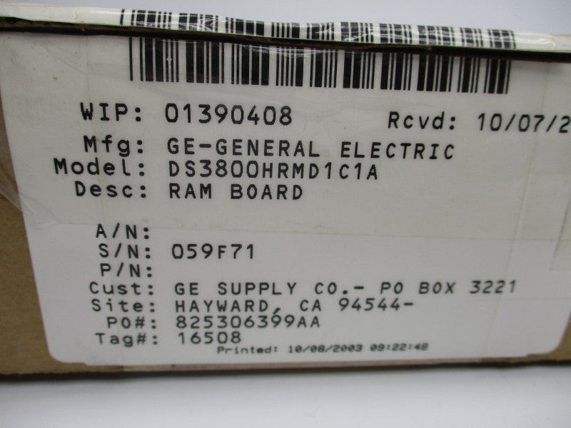 GENERAL ELECTRIC DS3800HRMD1C1A NSMP