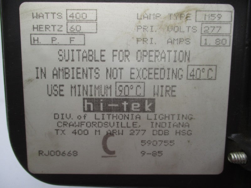 HI-TEK 590755 277V 1.80A (AS PICTURED) NSNP