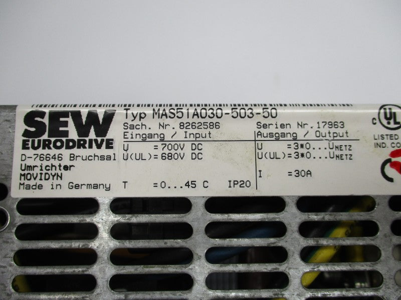 SEW EURODRIVE MAS51A030-503-50 700VDC 30A UNMP