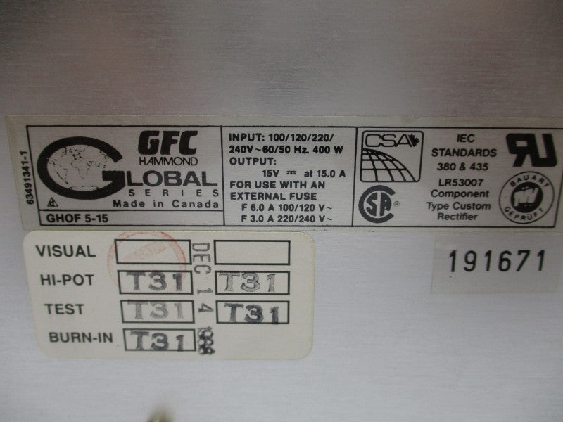 GFC GHOF5-15 100/120/220/240V 15A NSNP