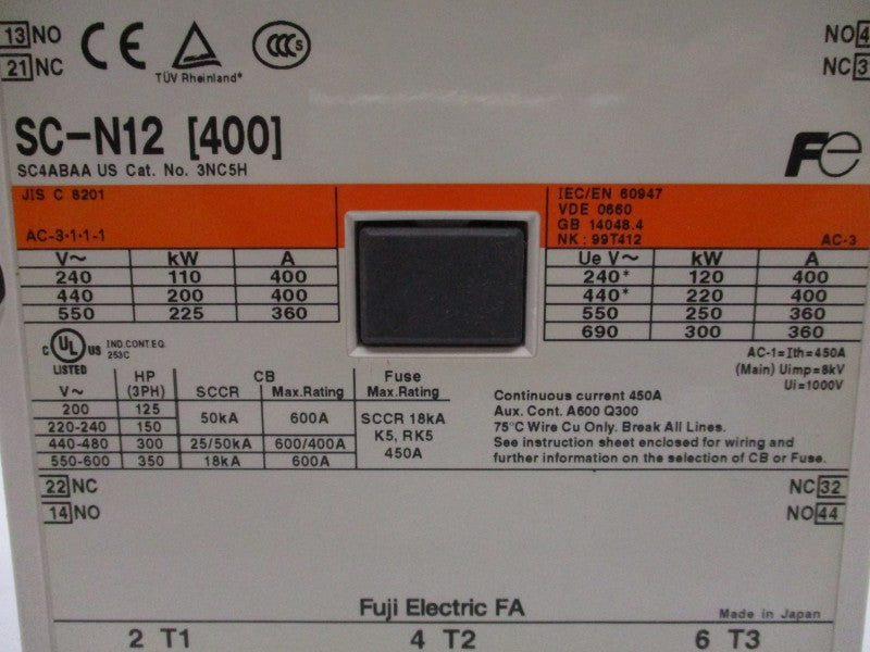 FUJI ELECTRIC SC-N12 24-25VAC 600A NSMP