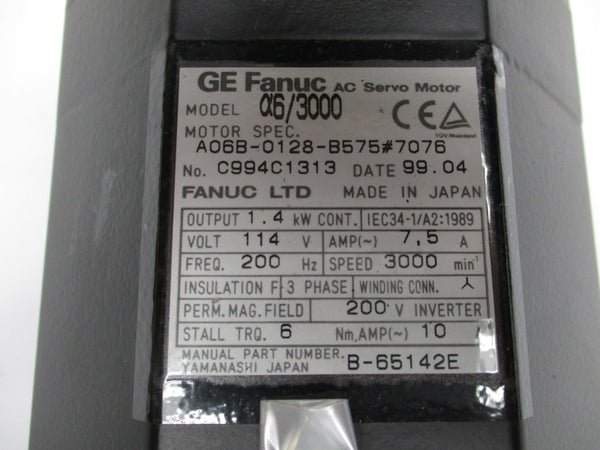 FANUC A06B-0128-B575#7076 114V 7.5A NSMP