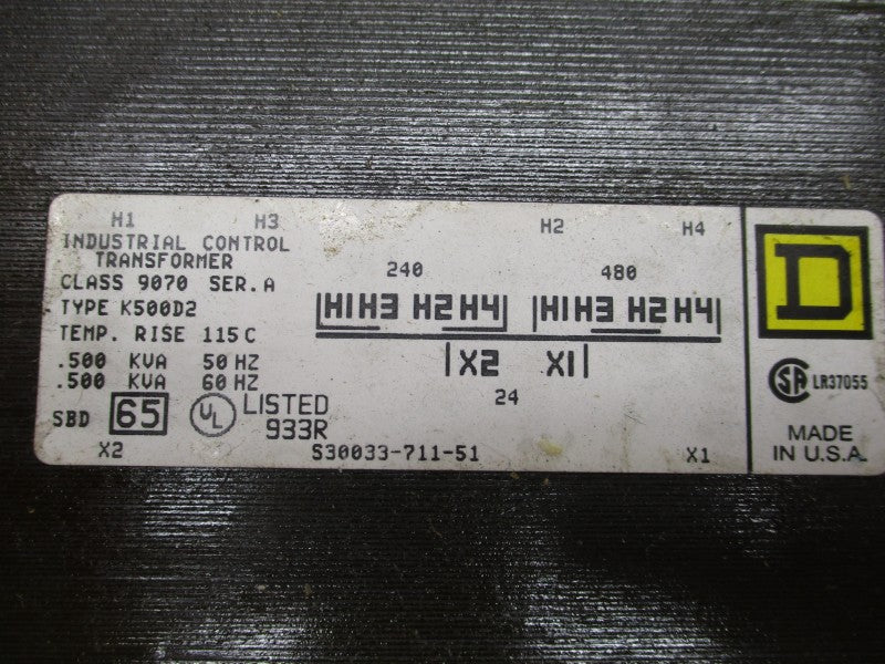 SQUARE D 9070K500D224048 SER. A 240/480-24V NSMP