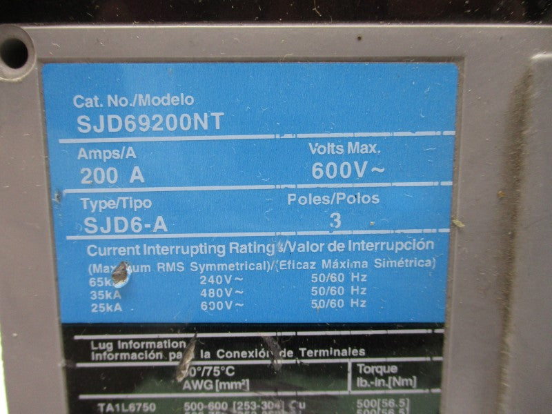SIEMENS SJD69200NT 600V 200A NSNP