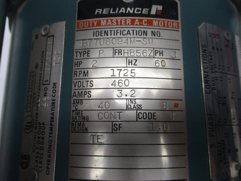 RELIANCE ELECTRIC B77U8094M-SM 460V 3.2A NSNP