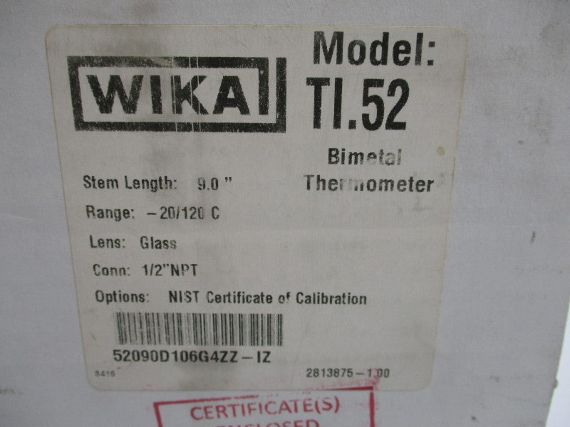 WIKA TI.52 -20/120C 1/2" NSMP