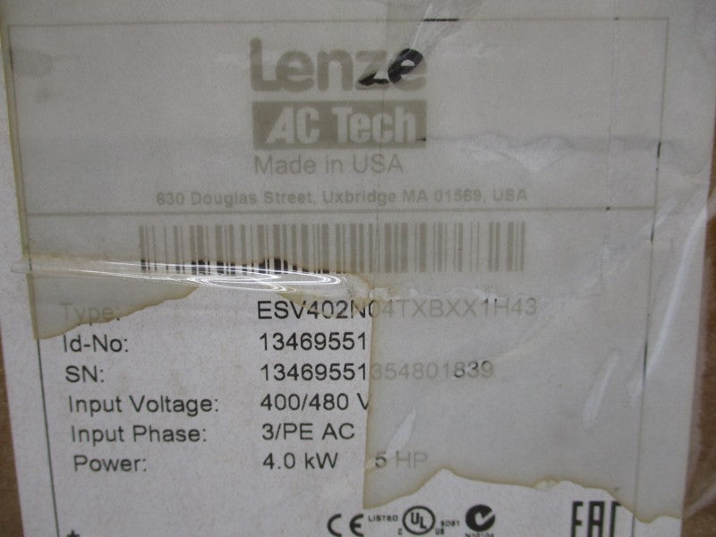 LENZE ESV402N04TXB 13469551 400/480V 10.6/0.3A NSMP