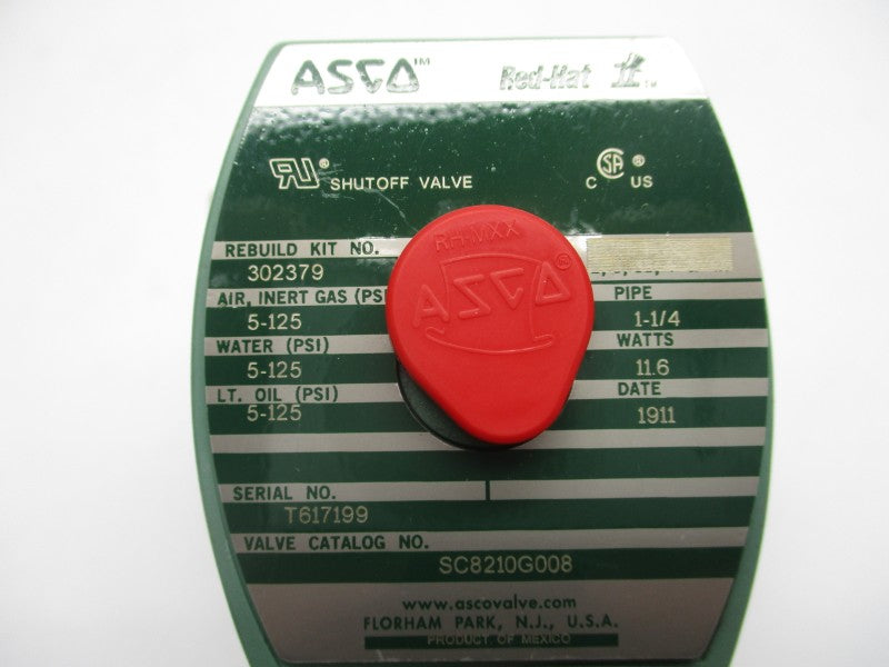 ASCO SC8210G008 24VDC 5-125PSI 1-1/4" NSMP