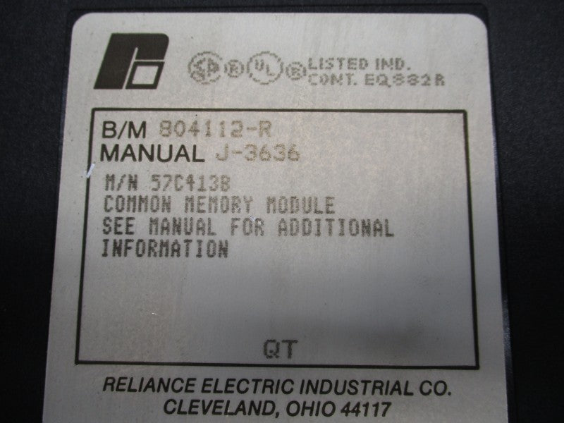 RELIANCE ELECTRIC 57C413B 804112-R UNMP