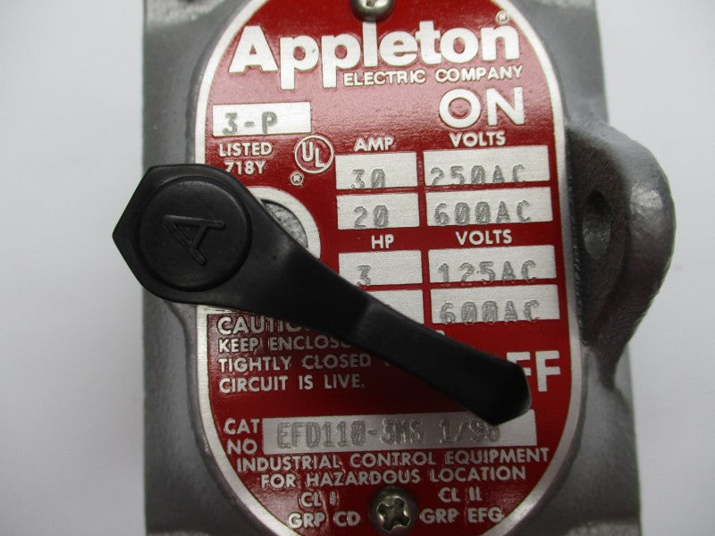 APPLETON EFD110-3MS 600VAC 30A NSMP