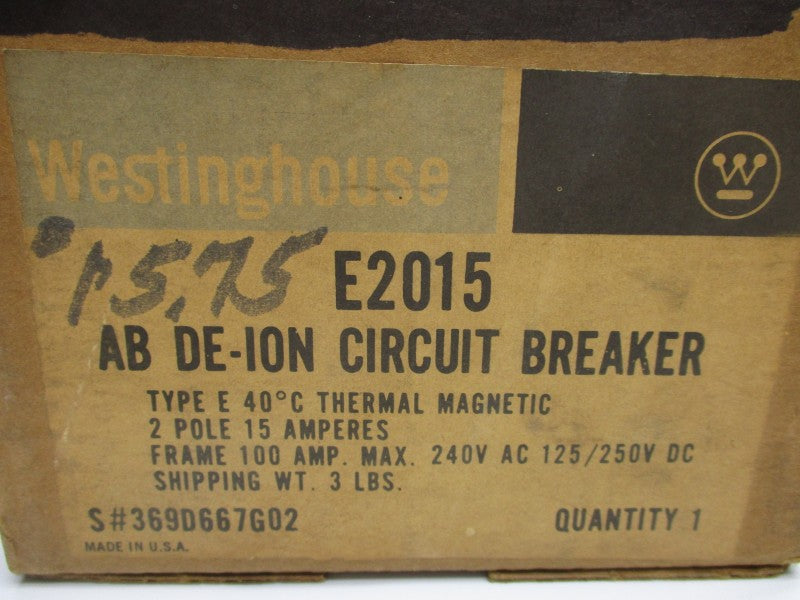 WESTINGHOUSE E2015 125/250VDC 15A NSMP