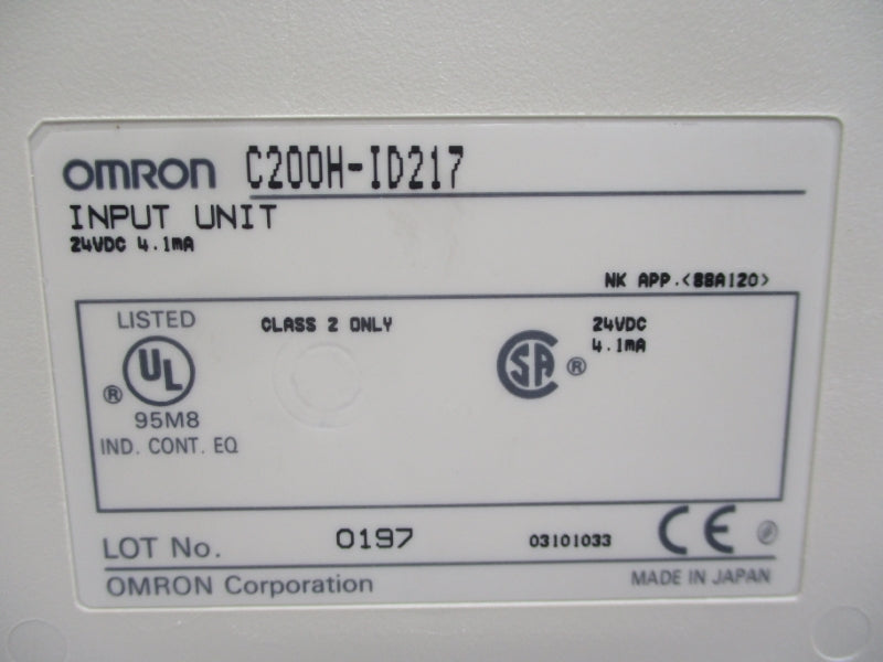 OMRON C200H-ID217 24VDC NSMP
