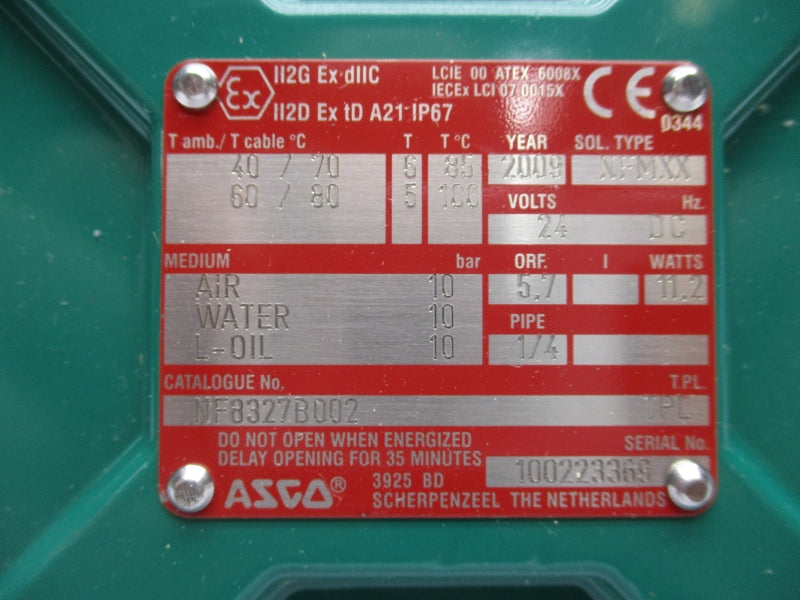 ASCO NF8327B002 24VDC 1/4" NSMP