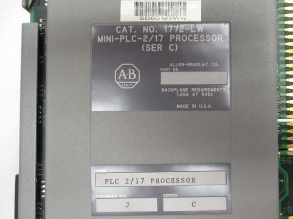 ALLEN BRADLEY 1772-LW SER. C F/W J 5VDC 1.25A (NO KEY) UNMP