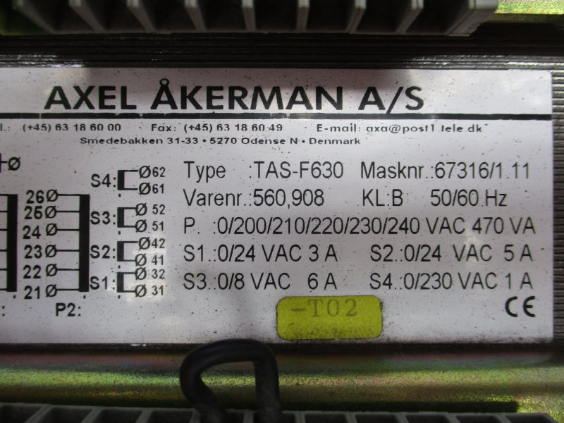 AXEL AKERMAN TAS-F630 240VAC 6A NSNP