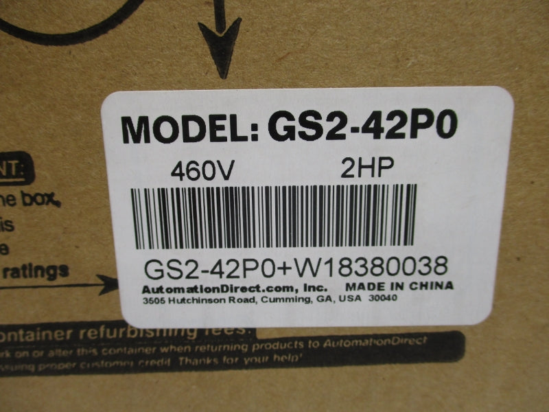AUTOMATION DIRECT GS2-42P0 GS2-42P0+W18380038 380-480V 5.7A NSMP