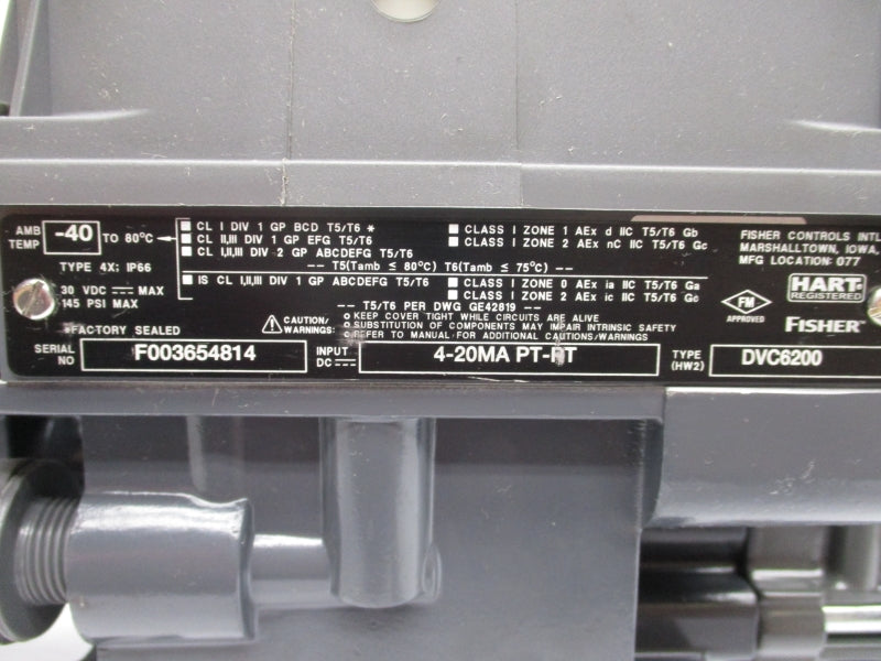 FISHER DVC6200 67CFR 30VDC 145PSI (AS PICTURED) UNMP