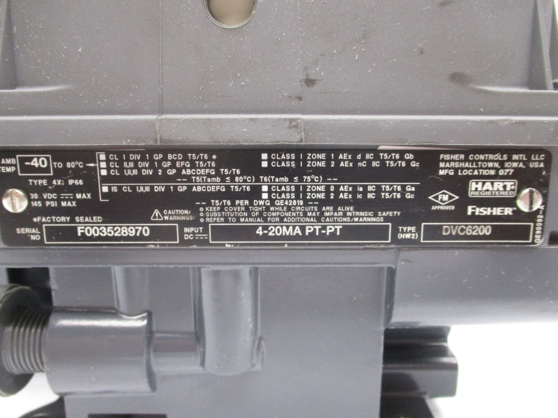 FISHER DVC6200HW2 DVC6200 30VDC 145PSI UNMP