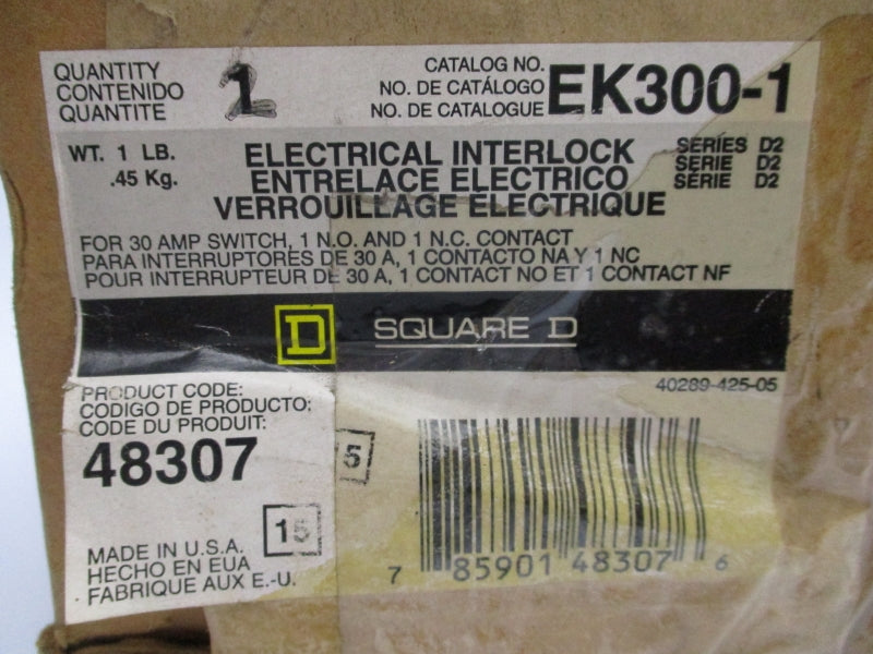 SQUARE D EK300-1 48307 SER. D2 30A (PACKAGE OF 2) NSMP